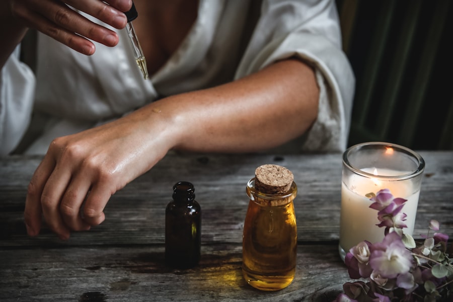 Tools and oils prepared for a session